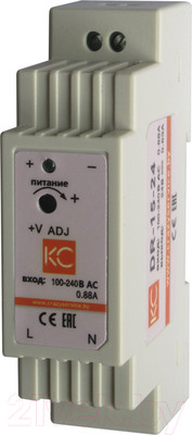 Блок питания на DIN-рейку КС DR-15W-24V / dr-15-24