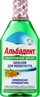 Ополаскиватель для полости рта Альбадент С шалфеем календулой ромашкой и зверобоем (400мл)