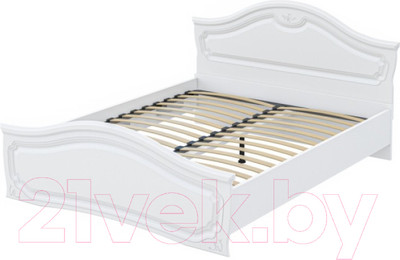 Двуспальная кровать Мебель-Неман Орхидея СП-002-12Д2 (белое дерево)
