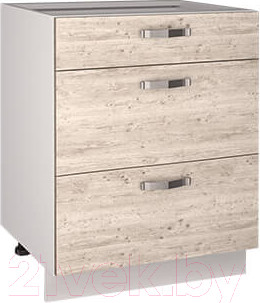 Шкаф-стол кухонный Anrex Alesia 3S/60-F1 (серый/сосна винтаж)