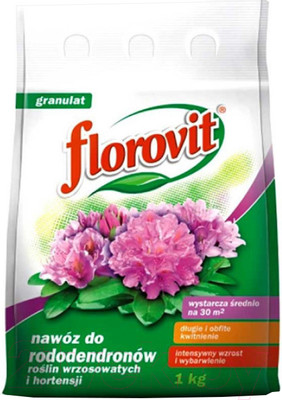 Удобрение Florovit Для рододендронов, вересковых, гортензий гранулированное (1кг, мешок)