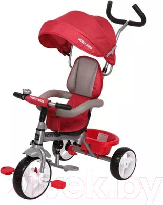 Трехколесный велосипед с ручкой Moby Kids Blitz 10x8 EVA / 646210 (красный)