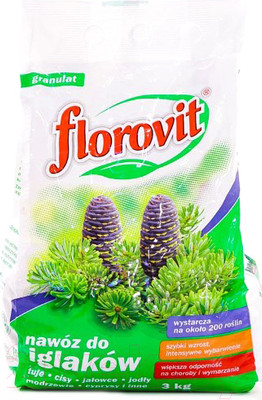 Удобрение Florovit Для хвойных гранулированное (3кг, мешок)