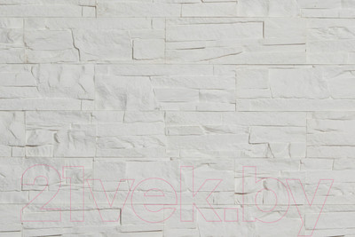 Декоративный камень гипсовый РуБелЭко Оттава 1 О1бел Виброформованный (белый)