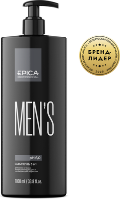Шампунь-гель для душа Epica Professional Men's Универсальный 3в1 (1л)
