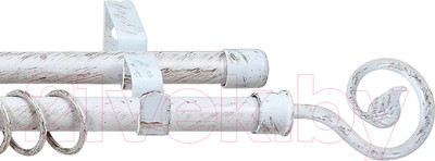 Карниз для штор LEGRAND Лукка раздвижной 1.6-3м 2-х рядный / 58 067 750 (белое-золото)