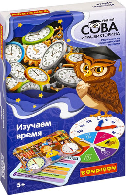 Настольная игра Bondibon Умная сова. Изучаем время / ВВ5199
