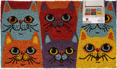 Коврик грязезащитный VORTEX Котики 35x60 / 24337