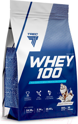 Протеин Trec Nutrition Whey 100 (900 грамм, шоколад-кокос)