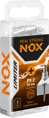 Набор бит Nox 1/4" С6.3 Рh2-25 с ограничителем / 340225 (8шт)