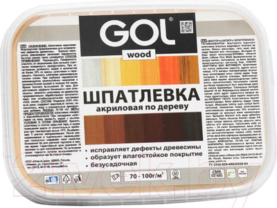 Шпатлевка готовая GOL Wood Мастер По дереву акриловая (150г, лиственница)