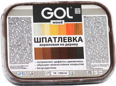 Шпатлевка готовая GOL Wood Мастер По дереву акриловая (140г, палисандр)