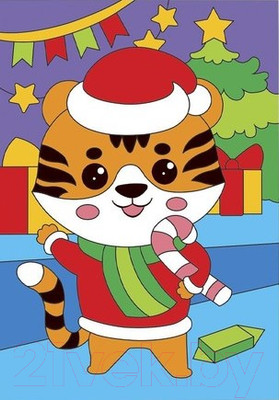 Картина по номерам Школа талантов Тигренок с леденцом / 7073125