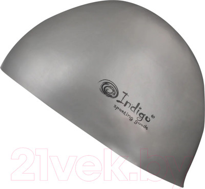 Шапочка для плавания Indigo Sport Стартовая 3D форма / IN085 (серый металлик)