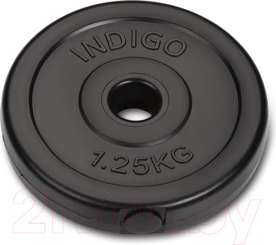 Диск для штанги Indigo Sport IN123 (1.25кг, черный)