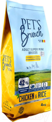Сухой корм для собак Pet's Brunch Adult Super Mini Breeds с курицей (4кг)