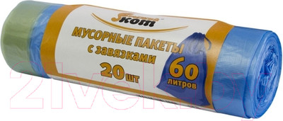 Пакеты для мусора Рыжий кот с завязками / 18517 (60л, 20шт)