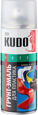 Грунт-эмаль Kudo Для пластика RAL 9005 / KU-6002 (520мл, черный)