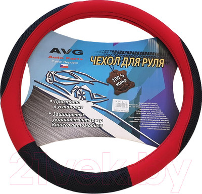 Оплетка на руль AVG P522 / 310104 (черный/красный)