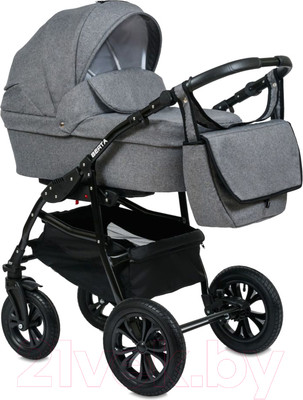 Детская универсальная коляска Alis Berta 2 в 1 (Be 02, темно-серый)