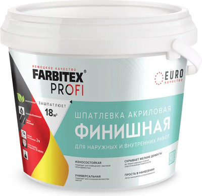 Шпатлевка Farbitex Профи Для наружных и внутренних работ (3кг)