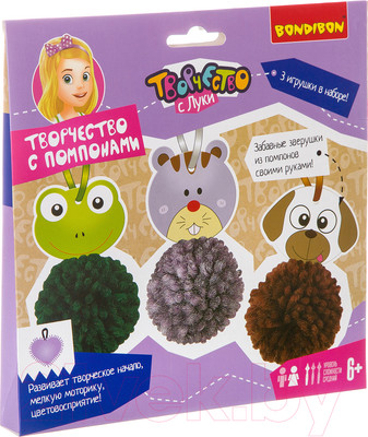 Набор для творчества Bondibon Творчество с помпонами. Забавные зверушки! / ВВ2689