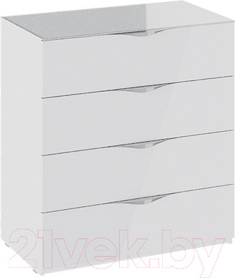 Комод ТриЯ Глосс ТД-319.04.01 (белый глянец/стекло)
