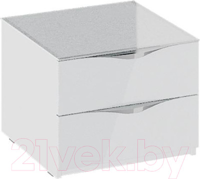 Прикроватная тумба ТриЯ Глосс ТД-319.03.01 (белый глянец/стекло)