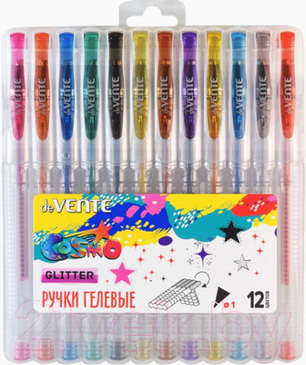 Набор гелевых ручек deVente Cosmo Glitter / 5051042 (12шт)