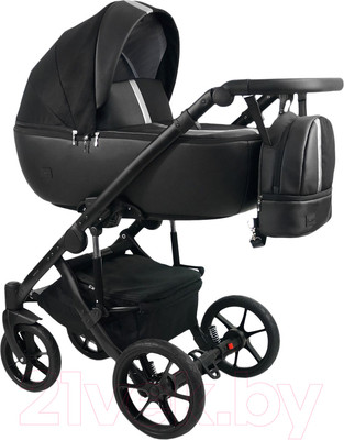 Детская универсальная коляска Bexa Air 2 в 1 (07, черная кожа/серебряный)