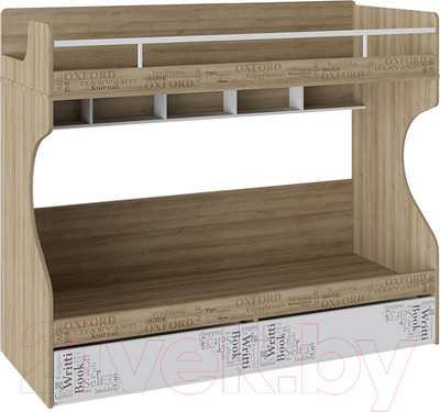 Двухъярусная кровать ТриЯ Оксфорд ТД-139.11.01 (ривьера/белый с рисунком)