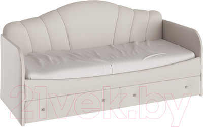 Односпальная кровать ТриЯ Сабрина 900 ТД-307.12.02 с мягкой спинкой и ящиками (кашемир)