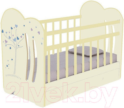 Детская кроватка VDK Wind Tree с маятником и ящиком (слоновая кость)