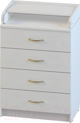 Комод пеленальный Атон Сириус 604 ЛДСП (с шариковыми направляющими, белый)