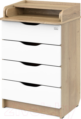 Комод пеленальный Атон Сириус Wood 604 ПВХ (с шариковыми направляющими, дуб галифакс)