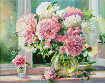 Картина по номерам Остров Сокровищ Пионы / 662898