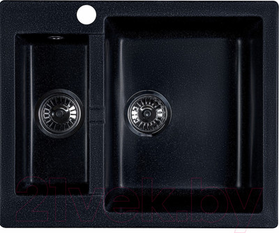Мойка кухонная БелЭворс Duet R (черный, без сифона)