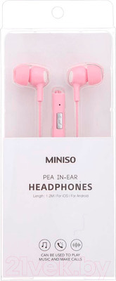Наушники-гарнитура Miniso 7939 (розовый/белый)