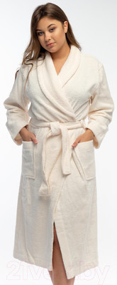 Халат Lilia Женский махровый 13С-0504 (р-р 52/170, светло-кремовый)