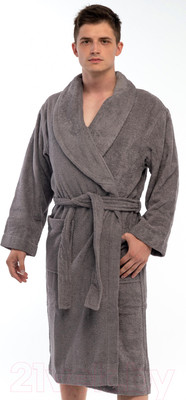 Халат Lilia Мужской махровый 13С-0544 (р-р 56/176, серый)