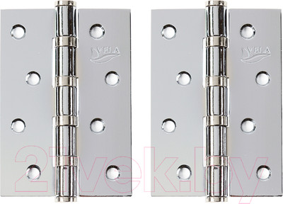 Комплект петель дверных VELA 100x70x2.5-BB4 (2шт, хром)
