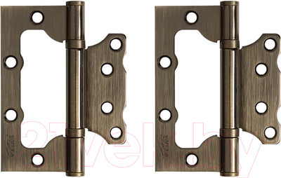 Комплект петель дверных VELA 100x75x2.5-2BB накладная (2шт, бронза)