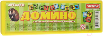 Развивающая игра Stellar Домино в футляре. Животные / 00011