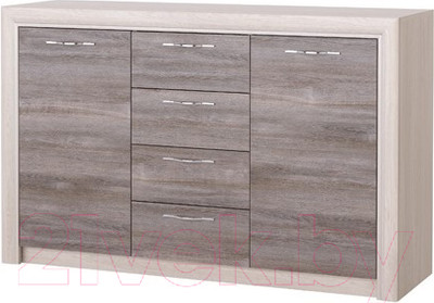 Тумба Памир Октава 2С4Я (дуб клабхаус серый)