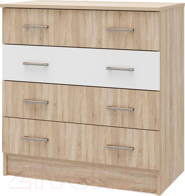 Комод Памир Беатрис 800 (дуб сонома/белый глянец)