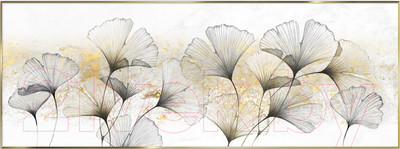 Картина на стекле Orlix Цветы в золоте / GL-12909