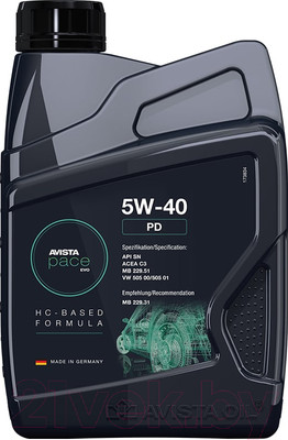Моторное масло Avista Pace Evo PD 5W40 (4л)