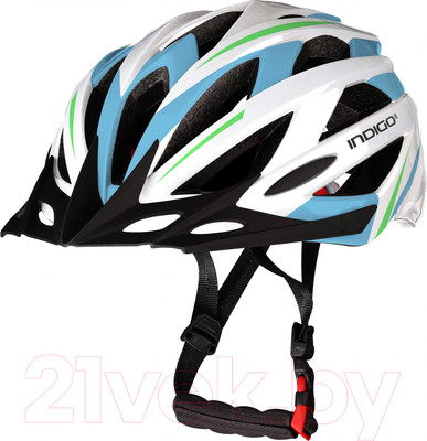 Защитный шлем Indigo Sport IN069 (р-р 55-61, белый/голубой)