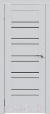 Дверь межкомнатная Юни Амати 25 60x200 (бьянко/стекло черное)