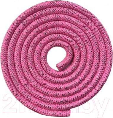 Скакалка для художественной гимнастики Indigo Sport SM-124 (3м, розовый/люрекс)